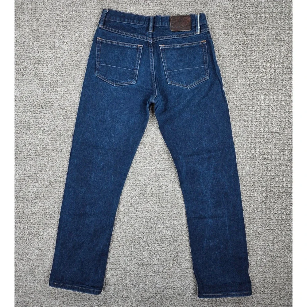 Gustin Mens Cone Mills Selvedge Denim Jeans Dark Indigo Blue 12.5oz Button Fly - Picture 10 of 15